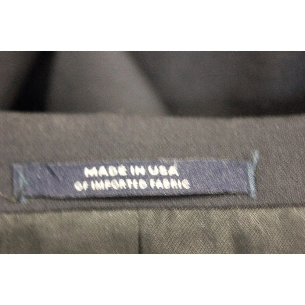 Hart Schaffner Marx Navy Blue Solid Wool Blazer Sport Coat 2 Silver Btn USA 44L