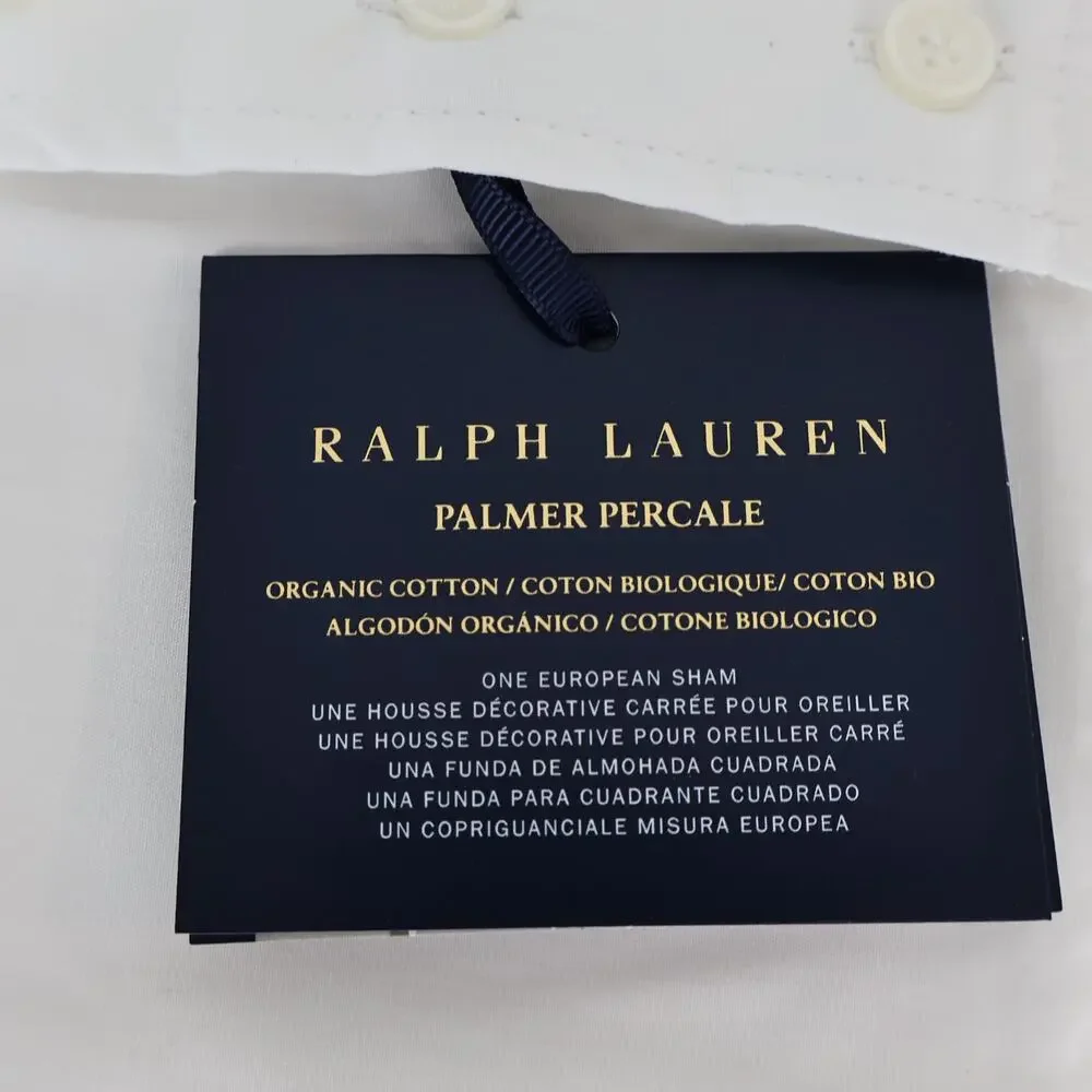 Ralph Lauren Organic Cotton Percale Palmer Sham Loft Gray Euro Sham NWT