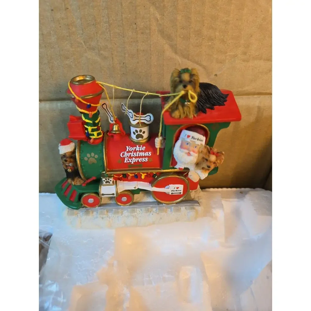 I Love Yorkies Christmas Express Holiday Train by Danbury Mint 6 pcs *READ*