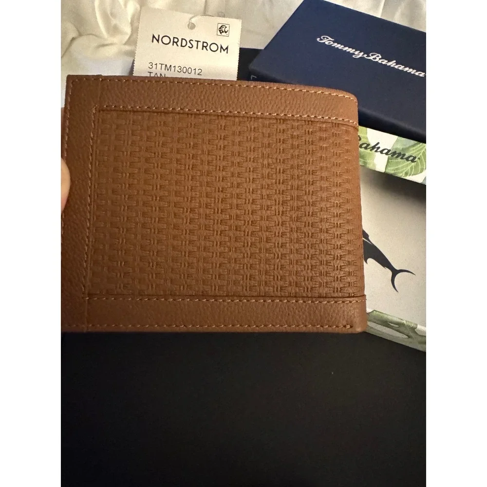 Tommy Bahama Leather Wallet Men's‎ Bifold Tan Nordstrom Box New