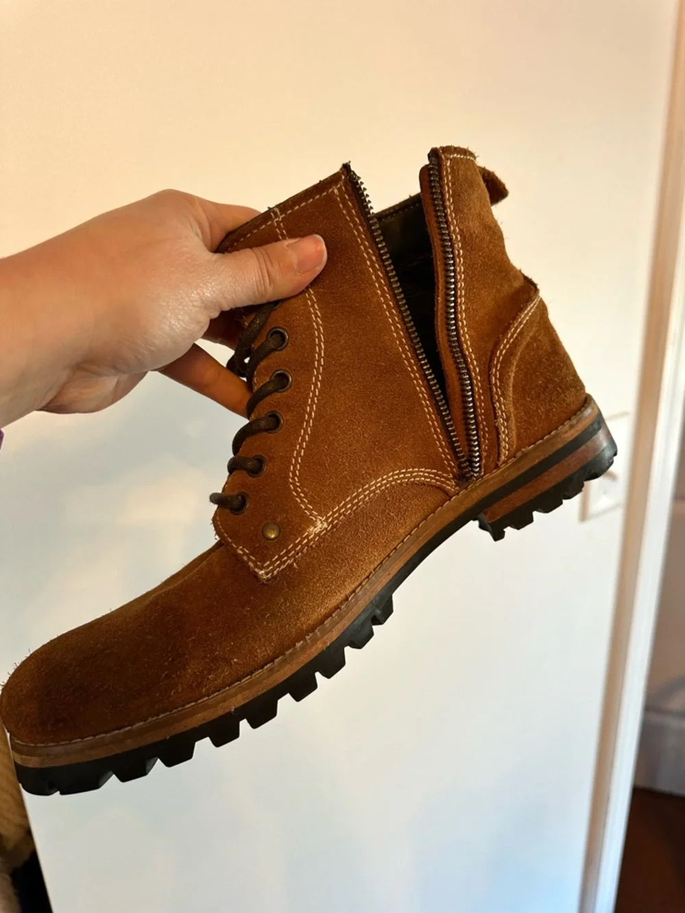 Men's crevo Suede Lace-Up Work Boots - READ DESCRIPTION