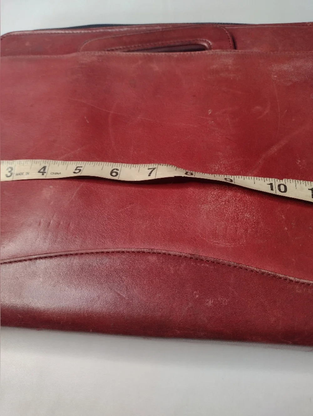 SCULLY 3-Ring Zip Red Distressed Leather Binder Planner Organizer Briefcase A12