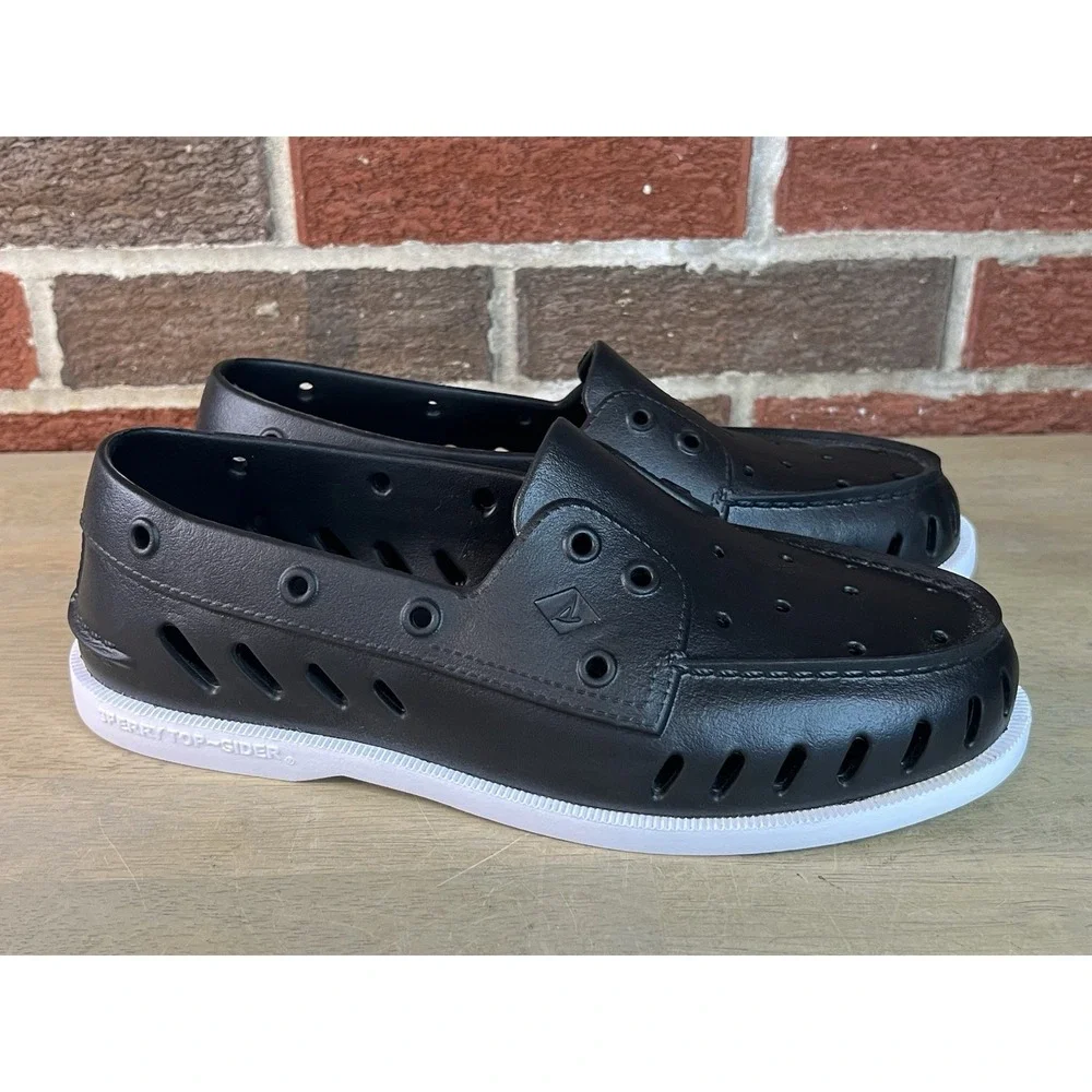 Sperry Top Sider Authentic Original AO Float Boat Unisex Black Shoes M8/W10