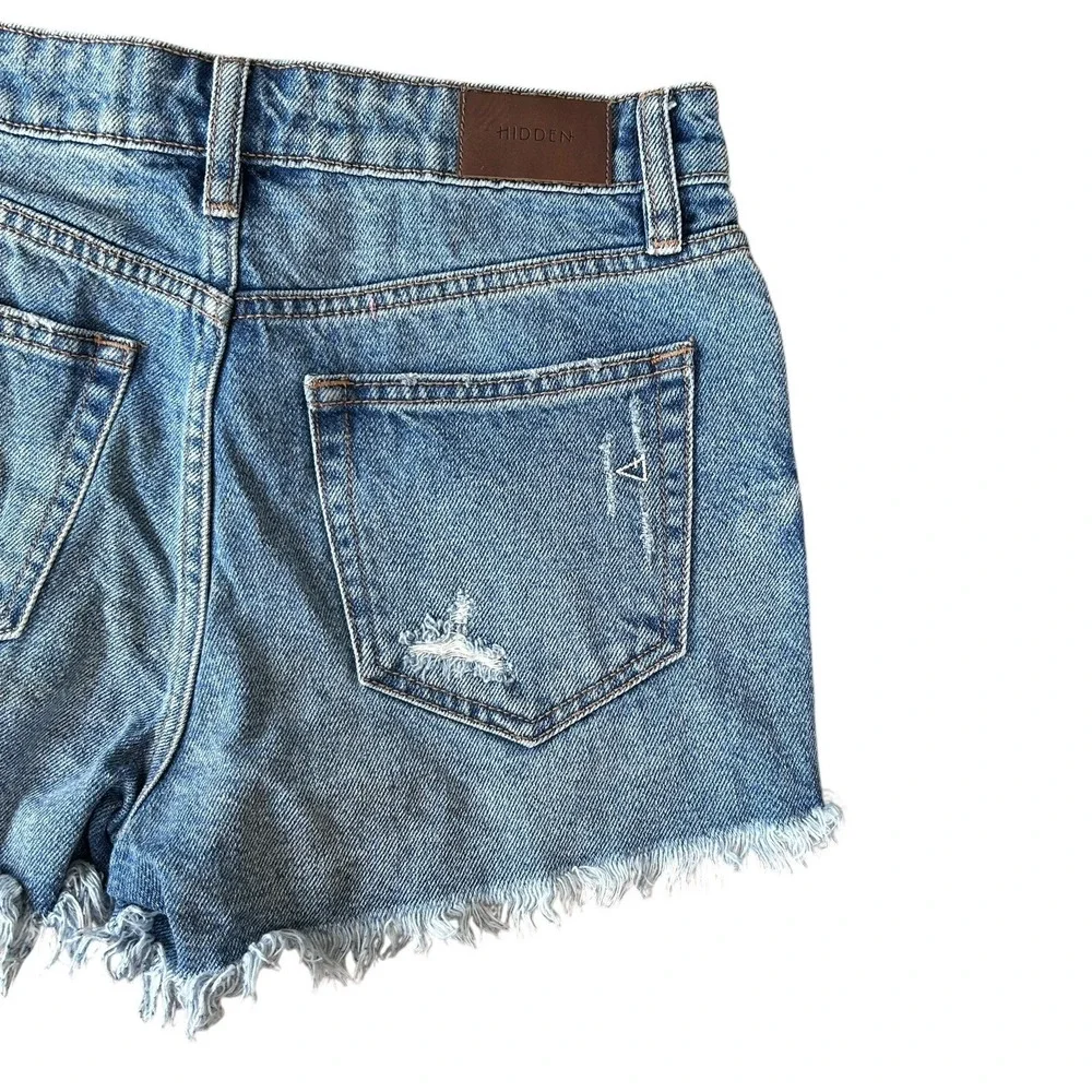 Hidden Cut Off Denim‎ Jean Shorts Womens XS Grunge Boho Western Beach Festival