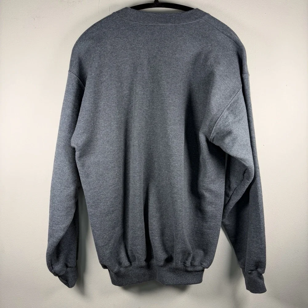 THE SALTY DOG CAFE VNG FADED Blue CREW‎ NECK SWEATSHIRT Dog Yellow Hat Hanes
