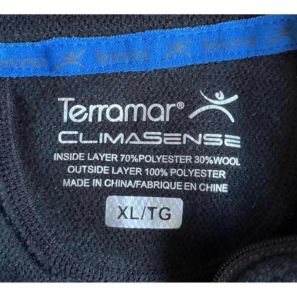 Terramar Climasense Mens XL 1/4 Zip‎ Pullover Wool Blend Charcoal Heather Gray
