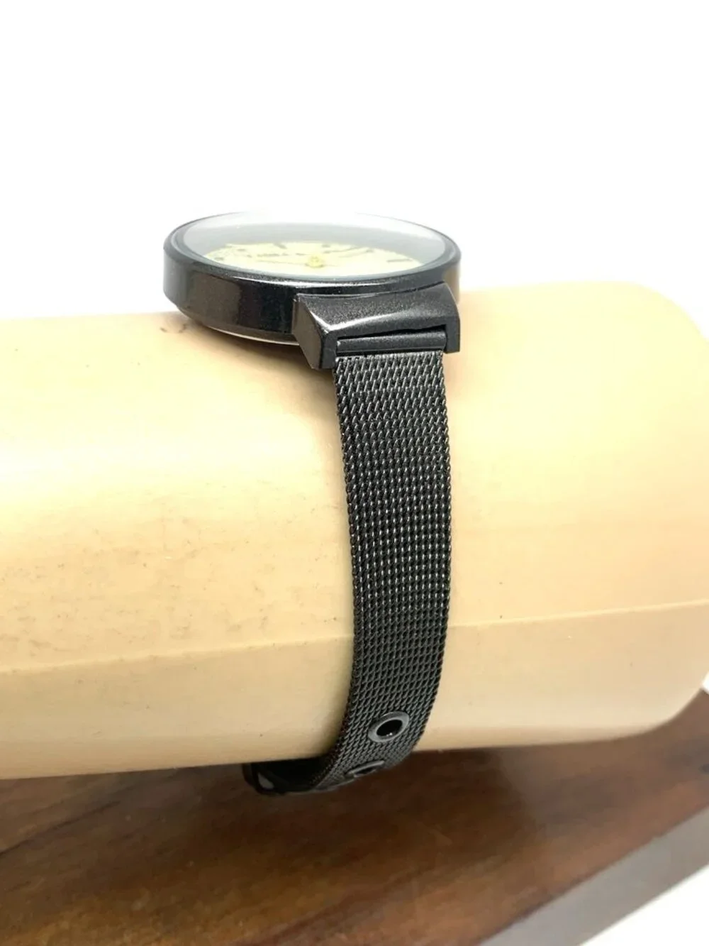 Laura Ashley Women's Watch LA31041 Quartz Gold Dial Black Mesh Stainless Steel