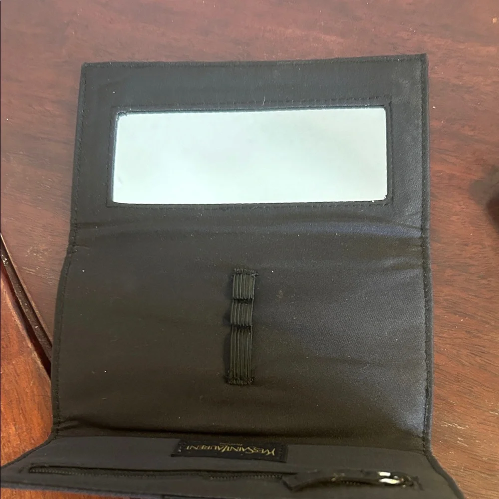 YSL Parfums Black Compact with Glossy Patent Y Accent