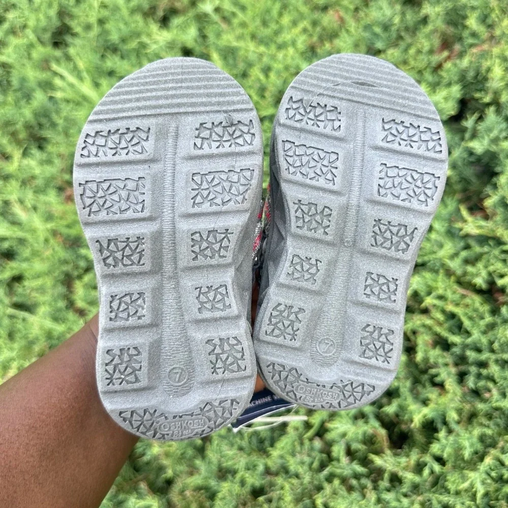 OshKosh B'Gosh Abe Play Sandals Toddler‎ Size 7 Grey Red