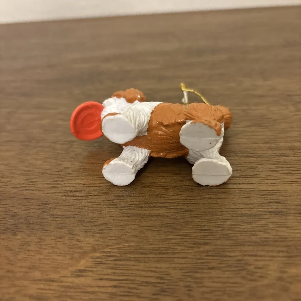 Vtg 80's Muppets Sesame Street Barkley Dog Frisbee 2 inch Ornament By Applause