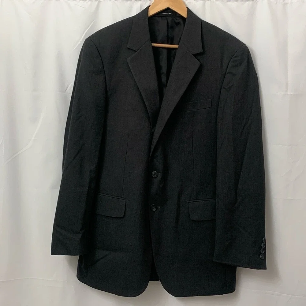 Van Heusen Mens Suit Separates Blazer Sport Coat 40R Jacket Gray Herringbone
