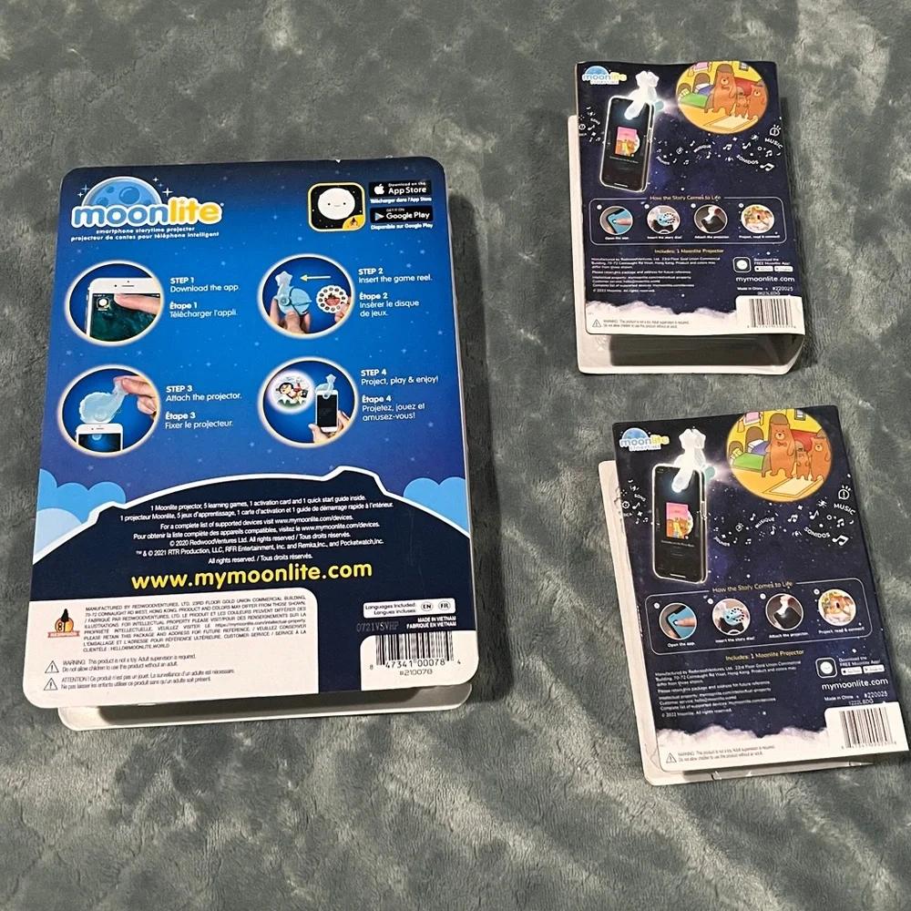 Moonlite Story Projector Bundle 3 Sets Projector 5 Games‎ 2 Extra Projectors