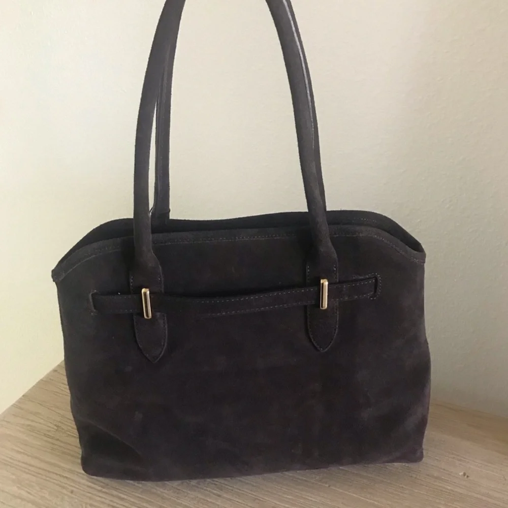 Chocolate Brown Suede Bag by Marlon
