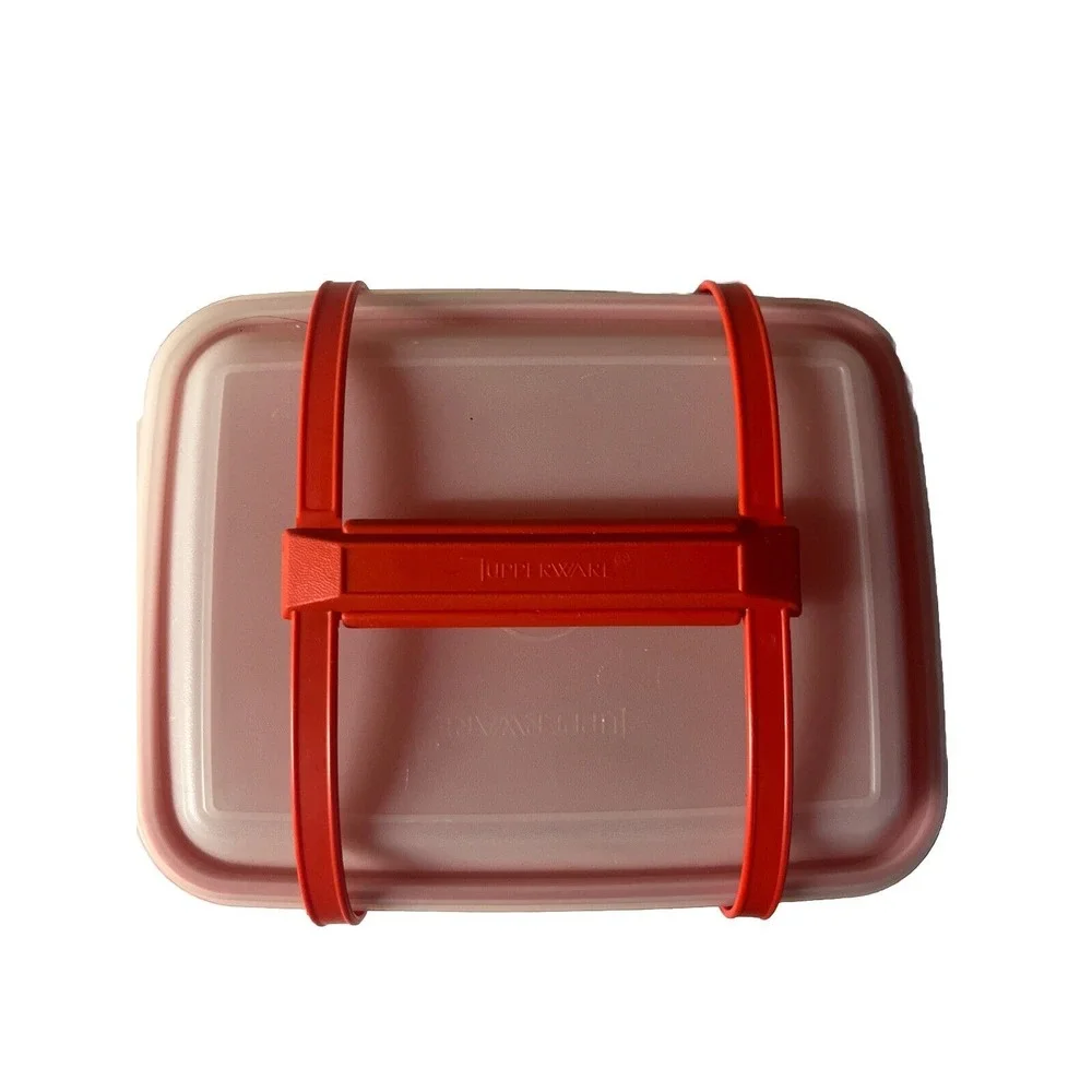 Vintage TUPPERWARE 1970s RED PACK N GO Lunch Box Container 8