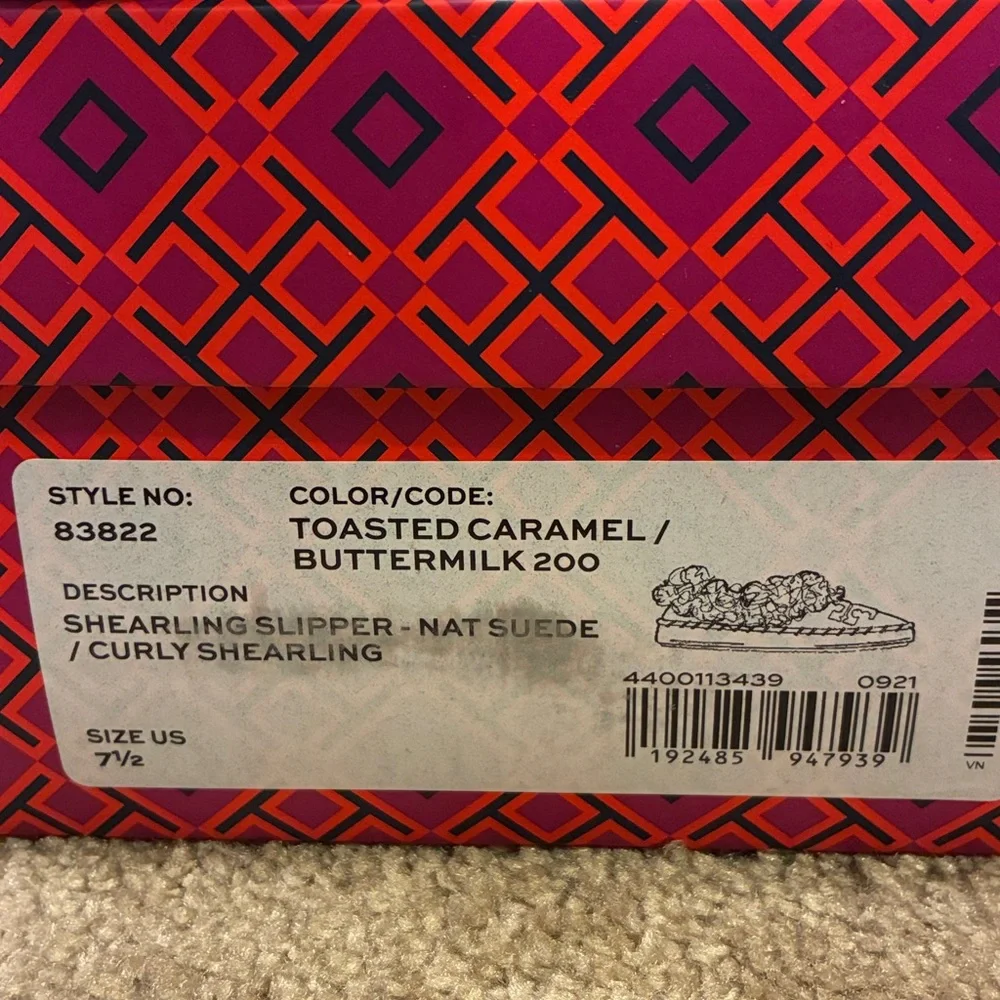 Tory Burch Suede Moccasin Slippers in Toasted Caramel with Cream Shearling
