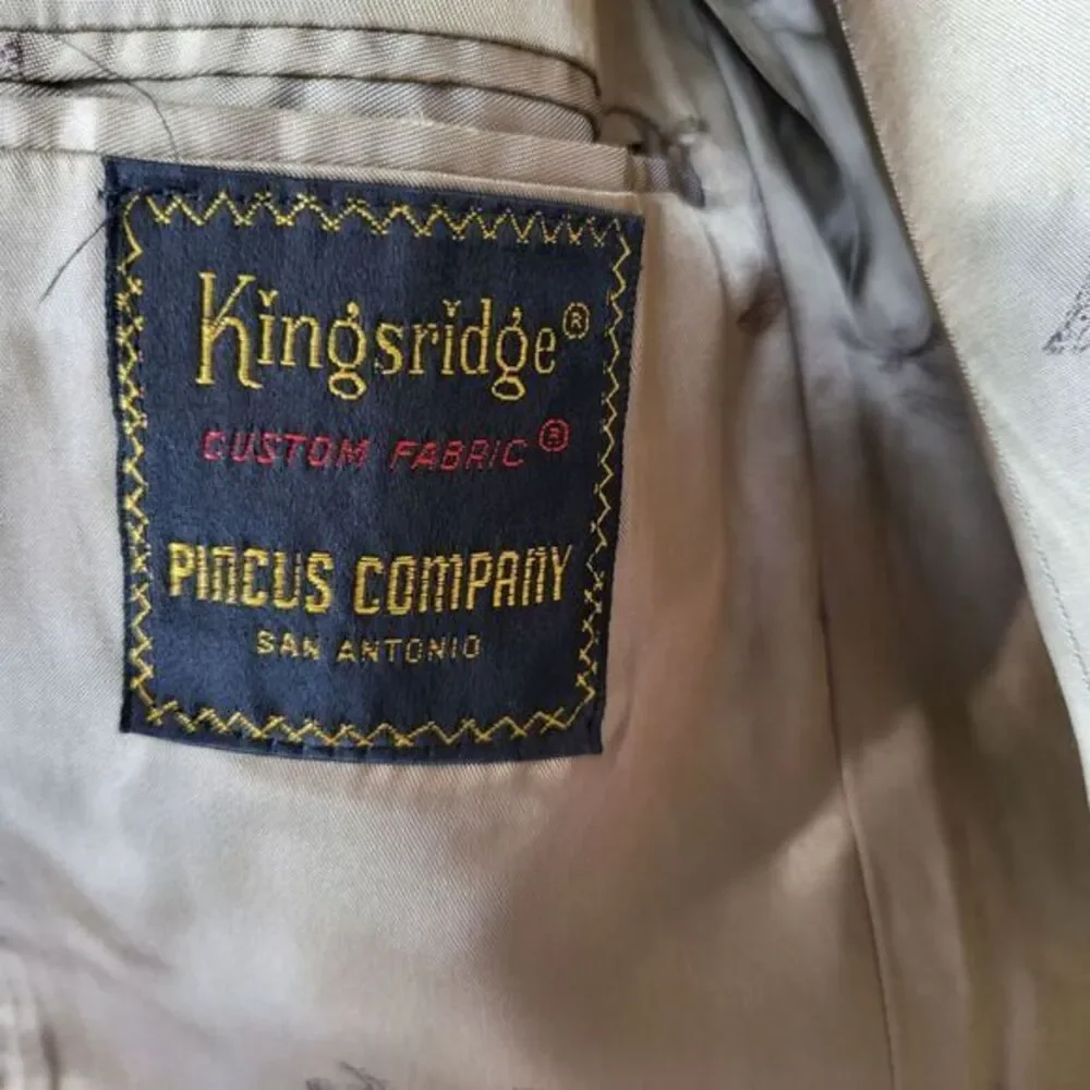 Vintage Tan Suede‎ Blazer Mens 40R Kingsridge Pincus Co USA Sport Coat Old Money