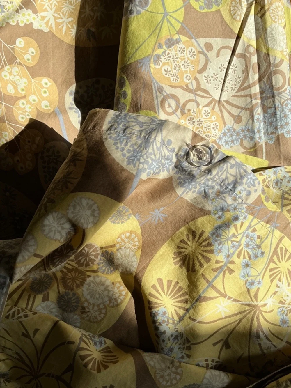 The Company Store Brown, Yellow and Green and Blue Botanical Duvet Cover