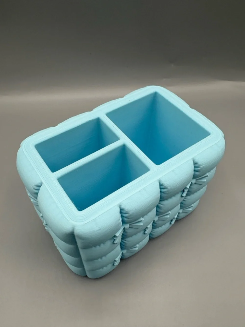 Blue Velvet Bow Cosmetic Organizer Caddy