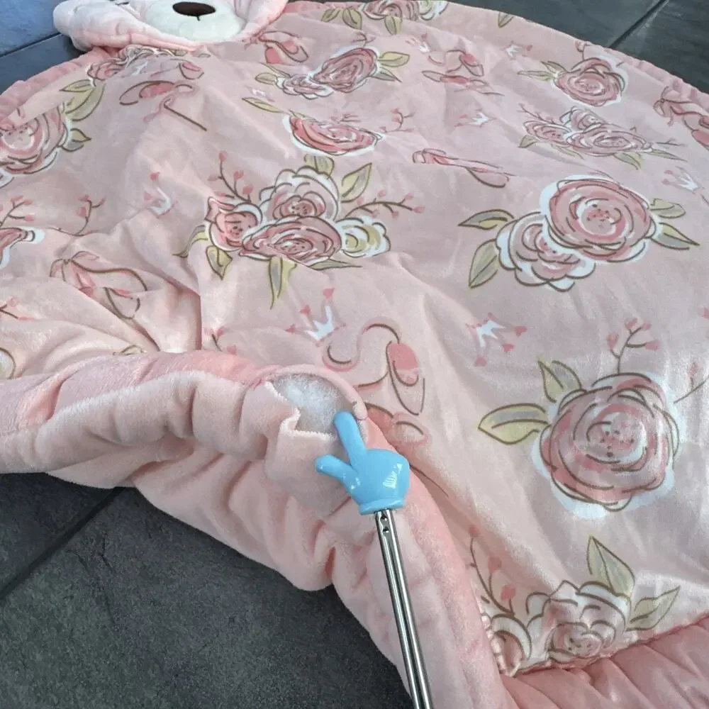 BEEWEED‎ Floral Crib Blanket Comforter, Skirt, Diaper Holder, Bear Rug Pink Rose