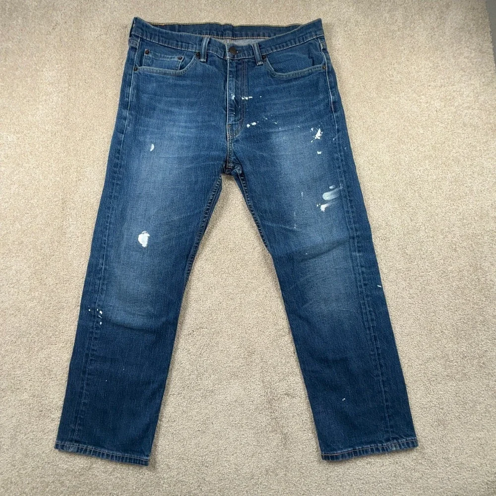 Levi's 505 Jeans‎ Mens 36x29 Blue Denim Medium Wash Mid Rise Regular Fit Outdoor