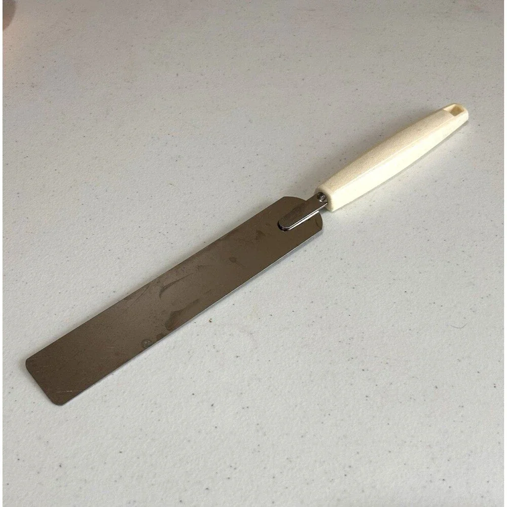 Vtg EKCO Stainless Steel Frosting Icing Spreader Spatula Plastic White Handle