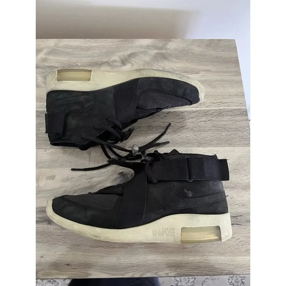 Size 10 - Nike Air Fear Of God Raid Black Mens Suede High top mid rise sneakers