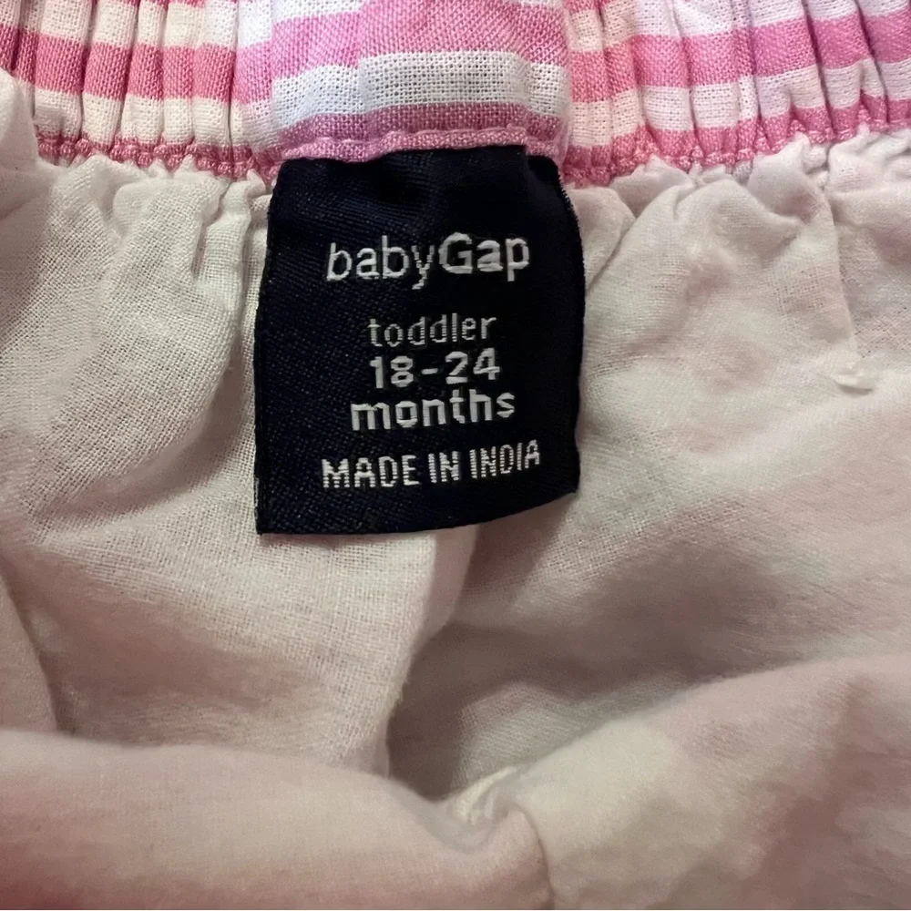 Gap Baby Set of Stripes Pink Summer Shorts Two Size 18/24 Months 3 y/o