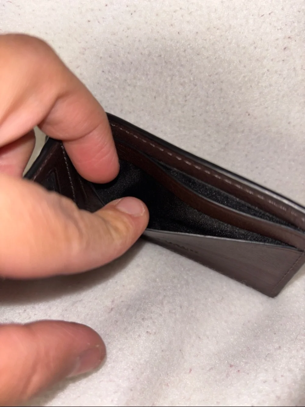 Coach Dark Brown Leather Card Holder Wallet
