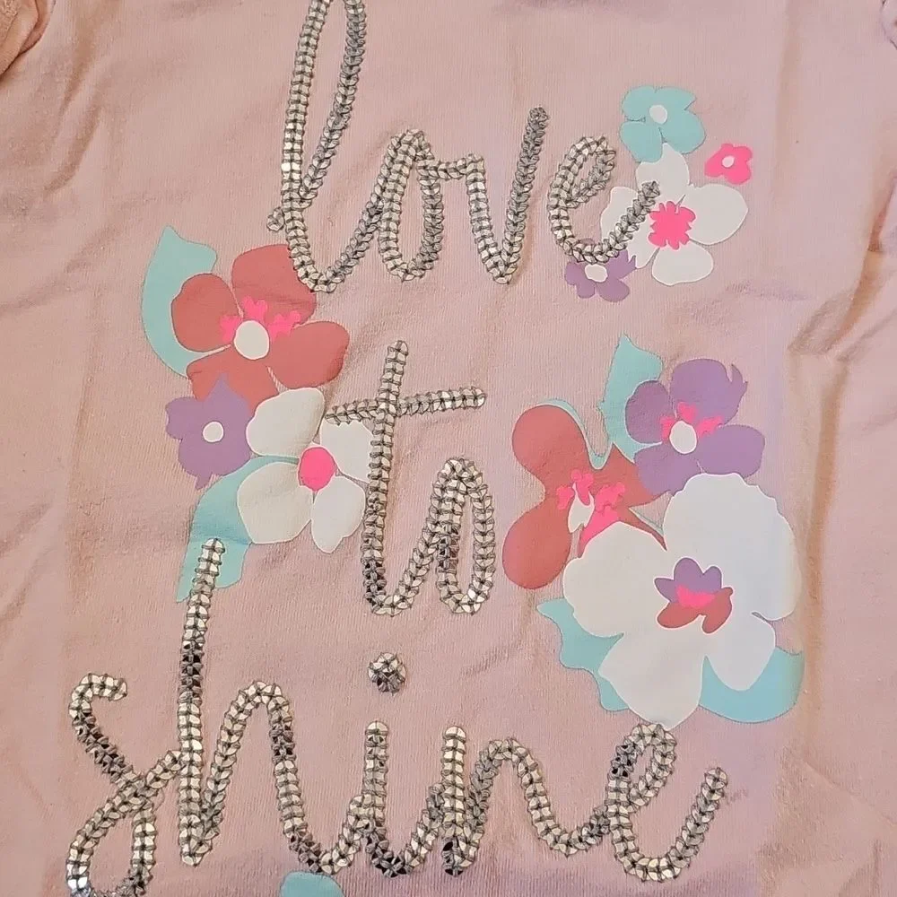 OshKosh B'gosh Pink 'Love to Shine' Floral Tee 3T