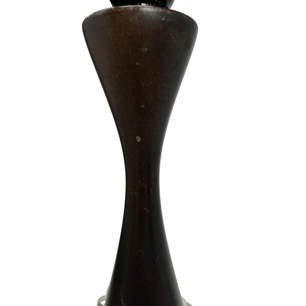 Vintage Ikea Lans Dark Wooden Table Lamp Scandinavian Design MCM Style RARE