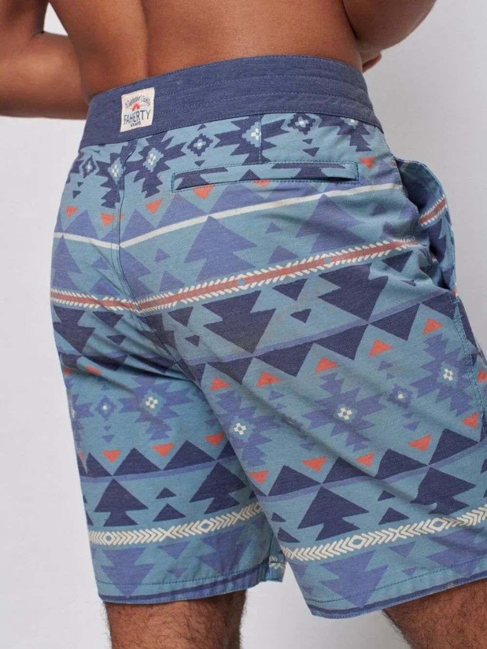 Faherty Doug Good Feather Boardshort 7” Six Rivers Turquoise Men’s 33 NWT