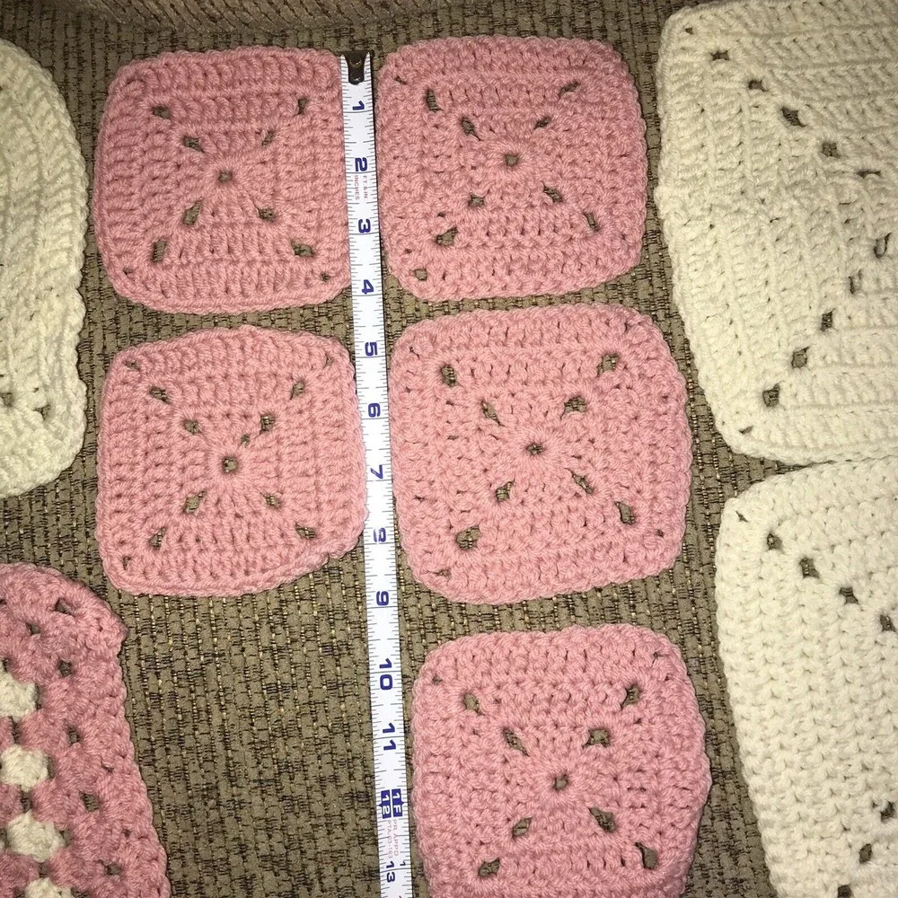 Handmade cream afghans throw