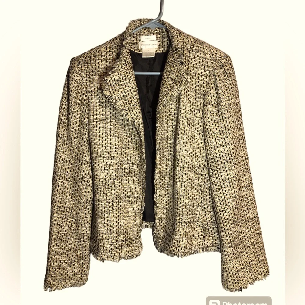 WORTHINGTON 100% silk open front blazer