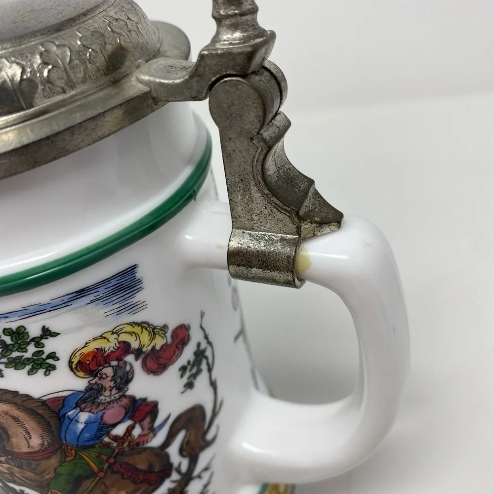 Vintage Original German BMF Beer Stein Mug with Lid