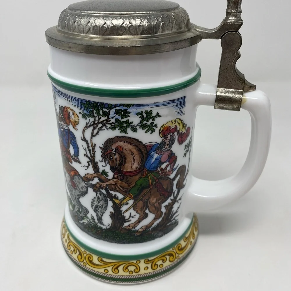 Vintage Original German BMF Beer Stein Mug with Lid
