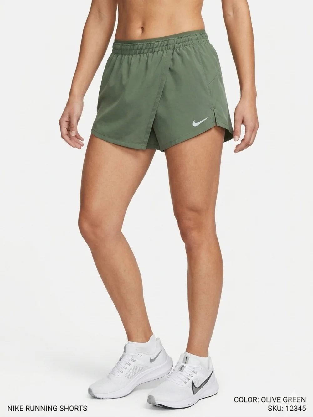 Nike Olive Green Women's Athletic Running Shorts