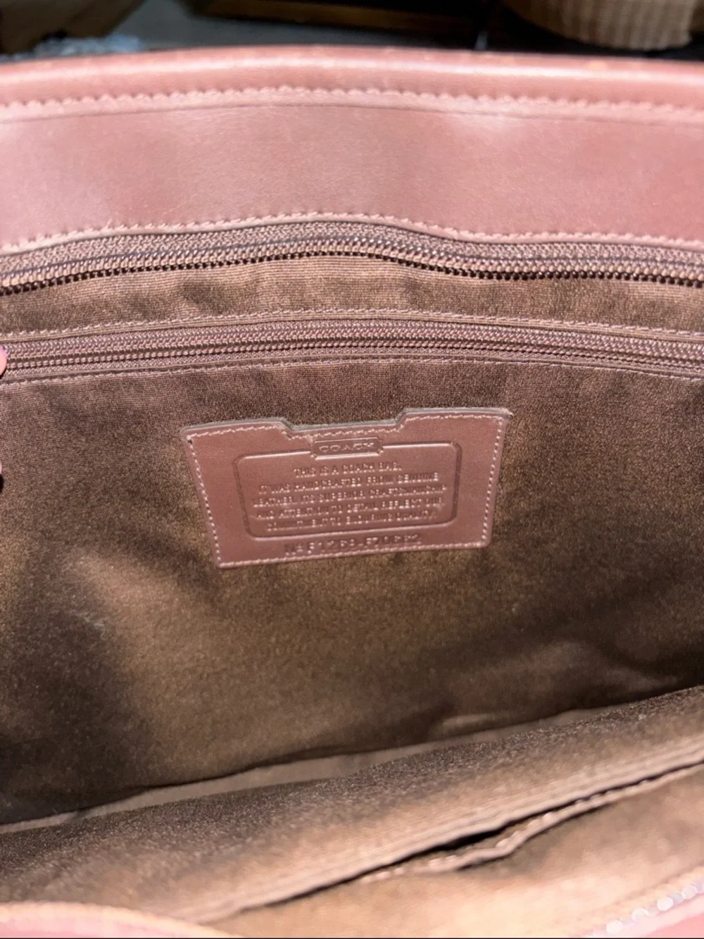 Vintage Coach Chocolate Brown Leather Briefcase with Strap