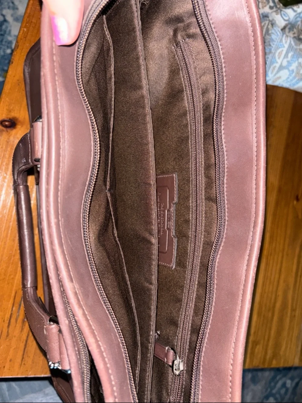 Vintage Coach Chocolate Brown Leather Briefcase with Strap