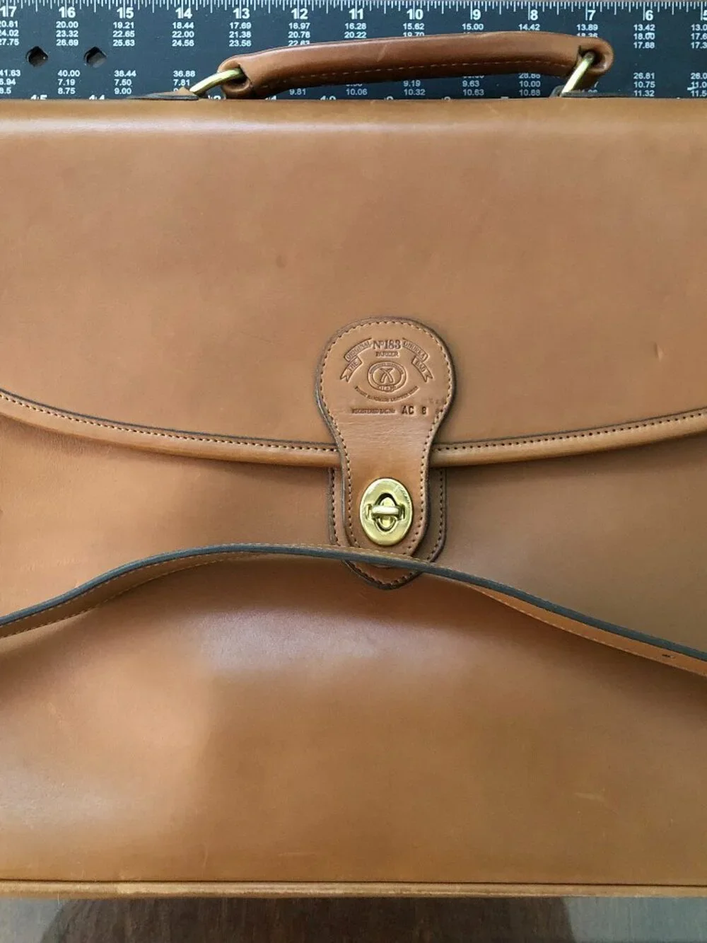 Ghurka No.183 Parker Bag, Brief Case, Tan leather