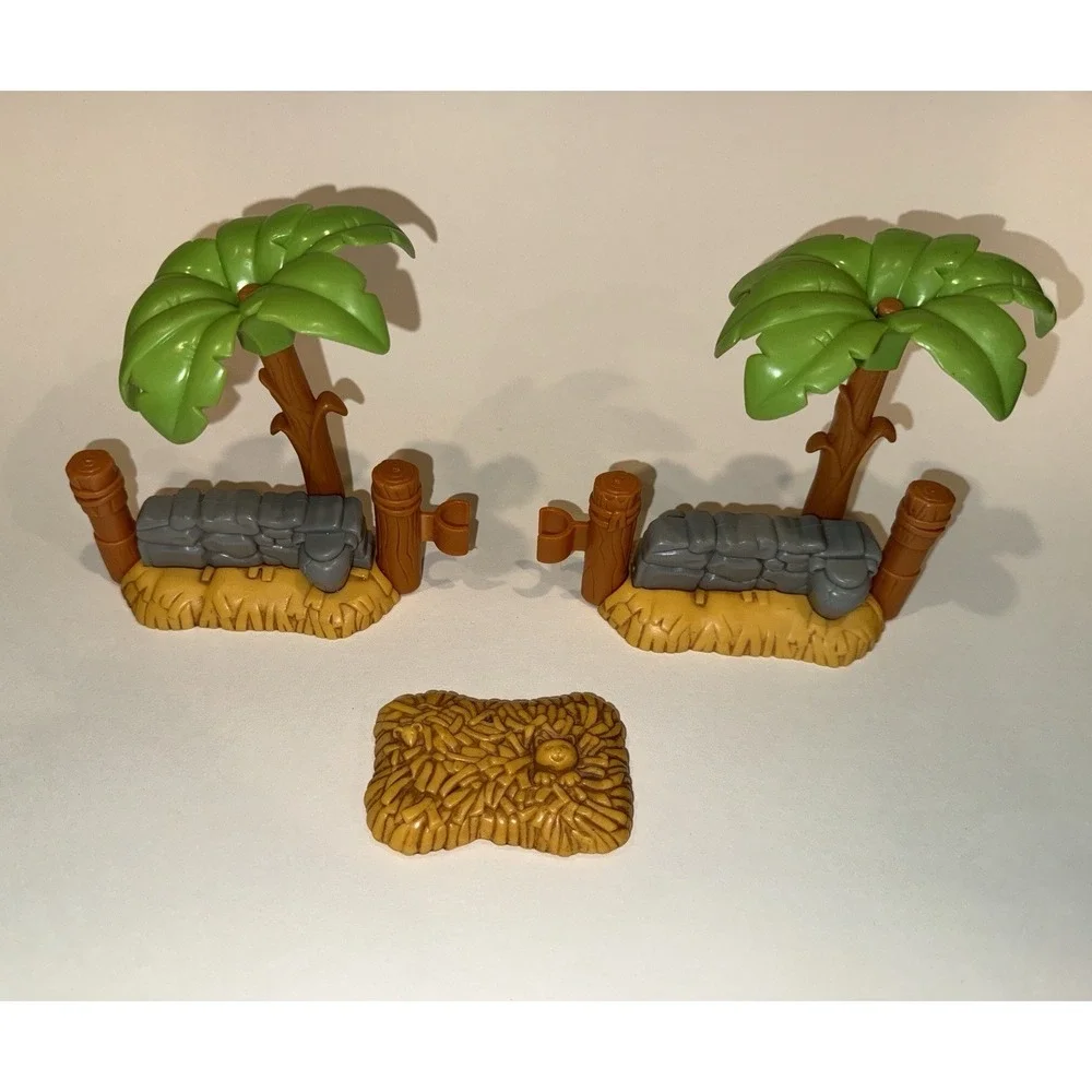 Fisher Price Little People Nativity Stone Wall Palm Tree Fence & Hay Bed Lot 05