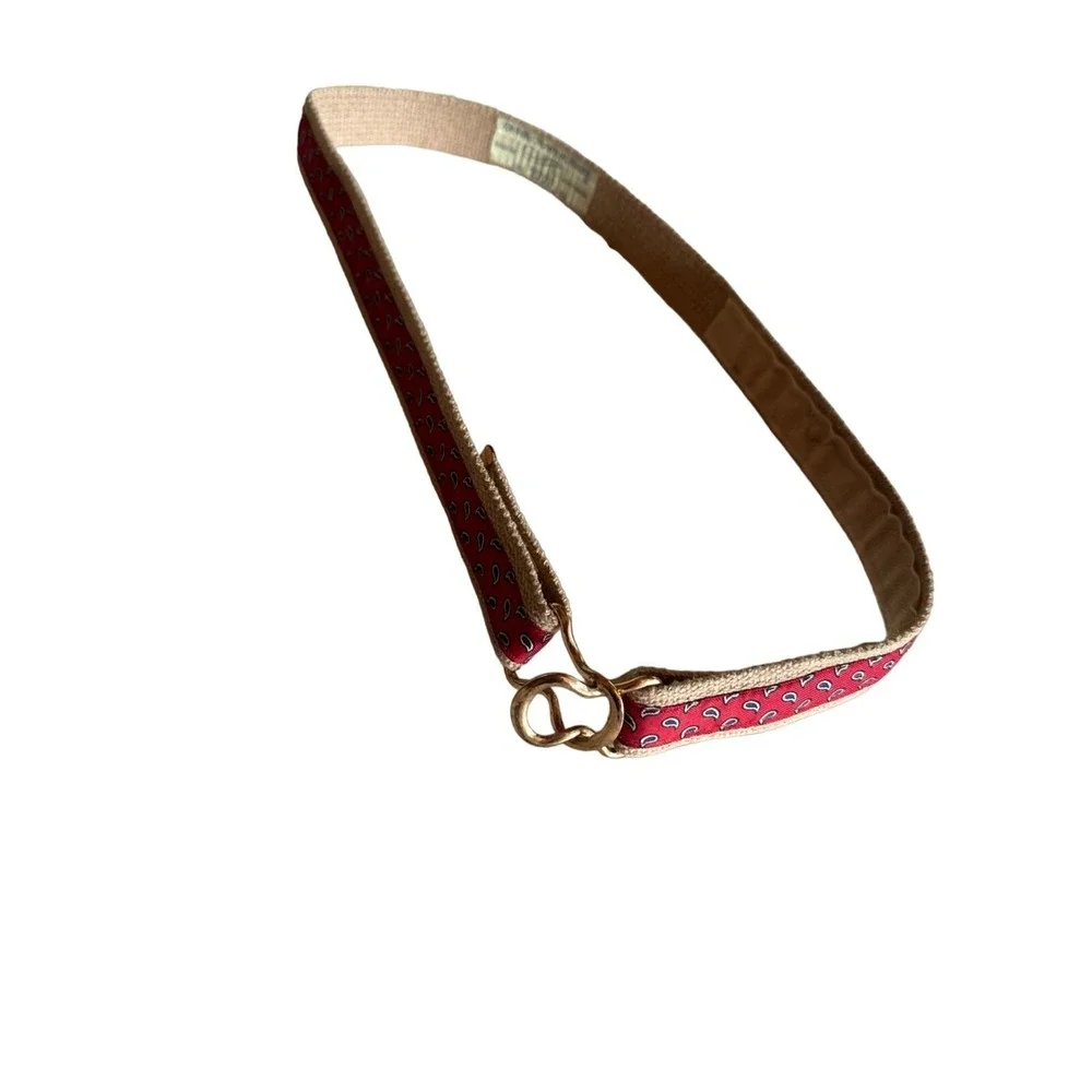 Ginnie O'Hansen Designs Belt Adjustable Stretch Interlock Red Blue Paisley Youth