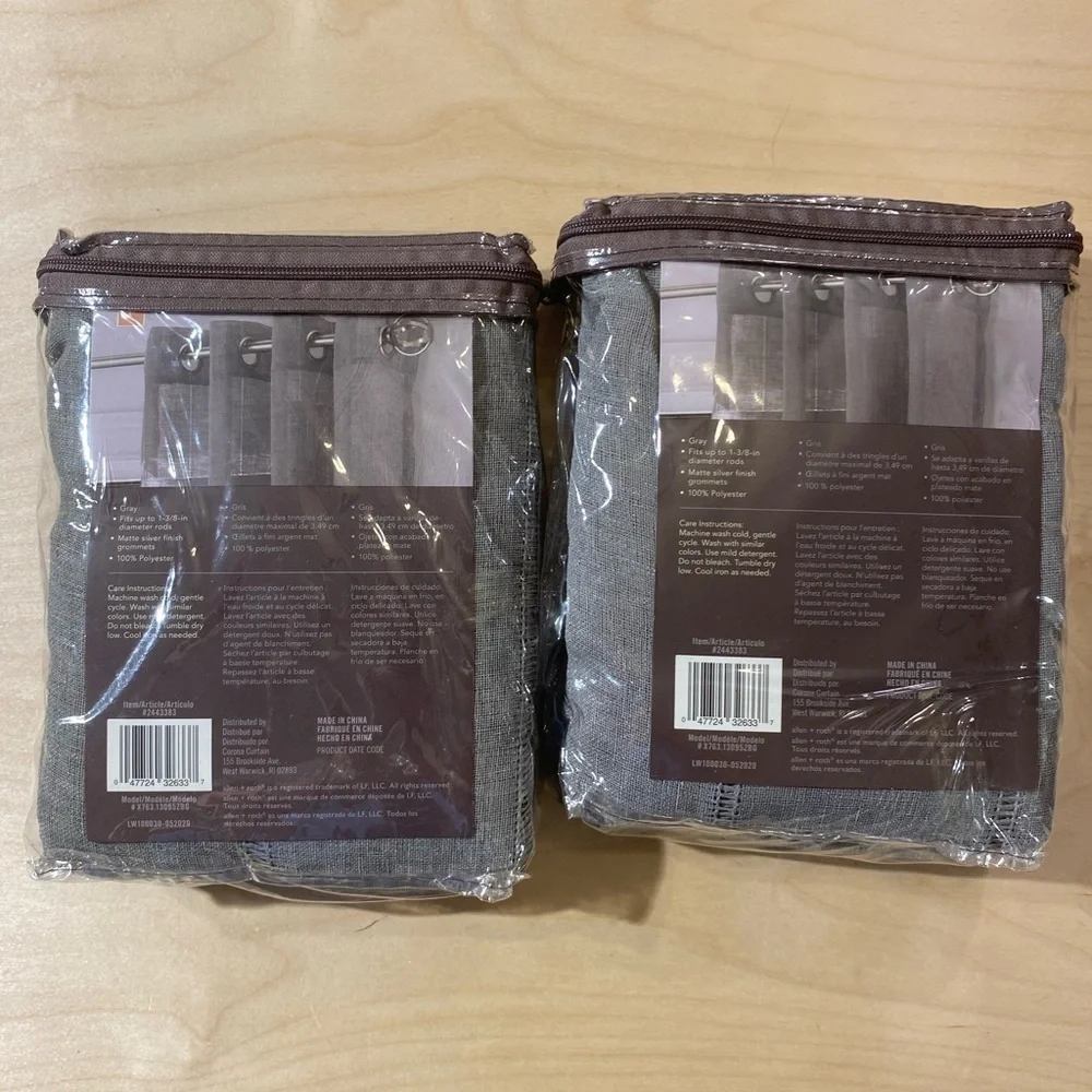 2 Sets Allen + Roth Grommet Top Panel 52 in x 95 in (BO)
