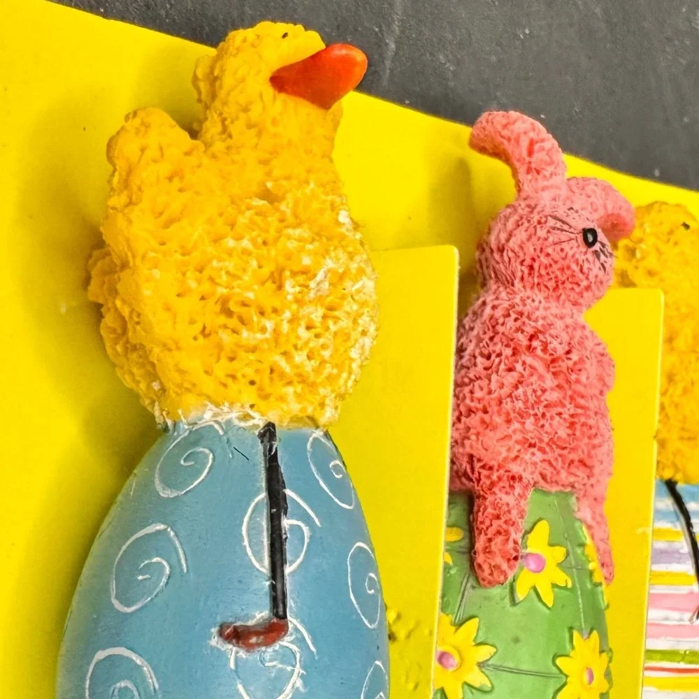 New 90s Boston Warehouse Easter Egg Chick Bunny‎ Sheep Cheese Knife Set Spring