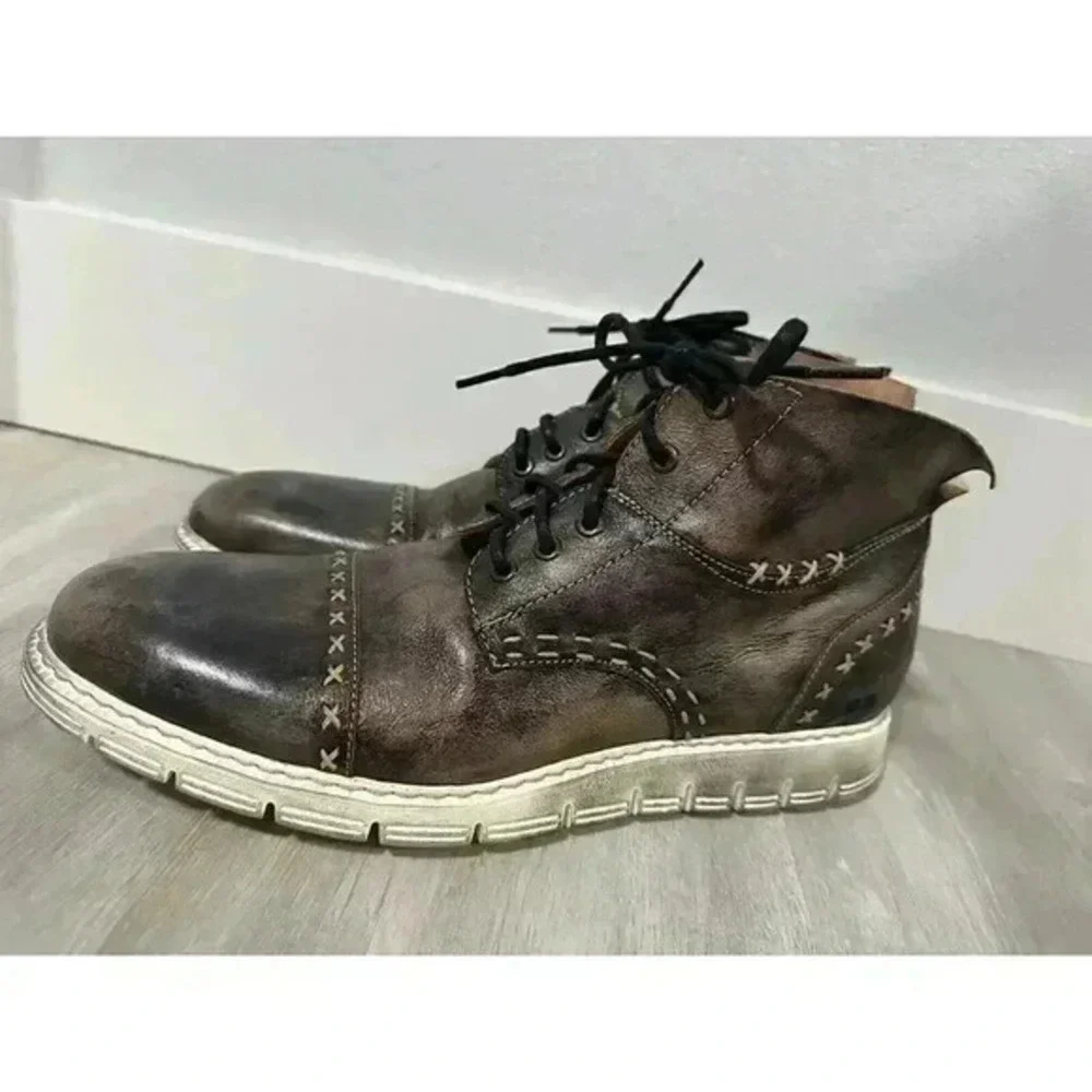 RED|STU Mens Distressed Leather Lace Up Ankle Boots Size 10 USA