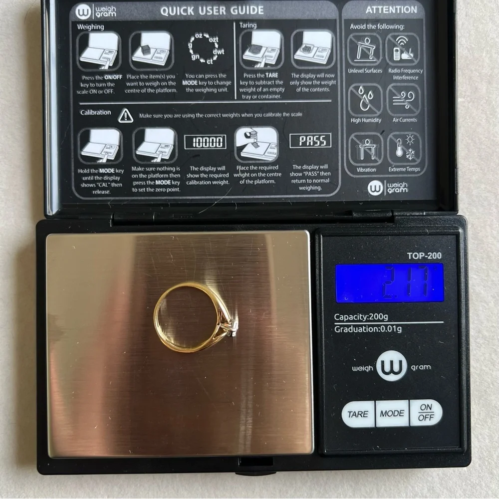 N/A gold princess cut