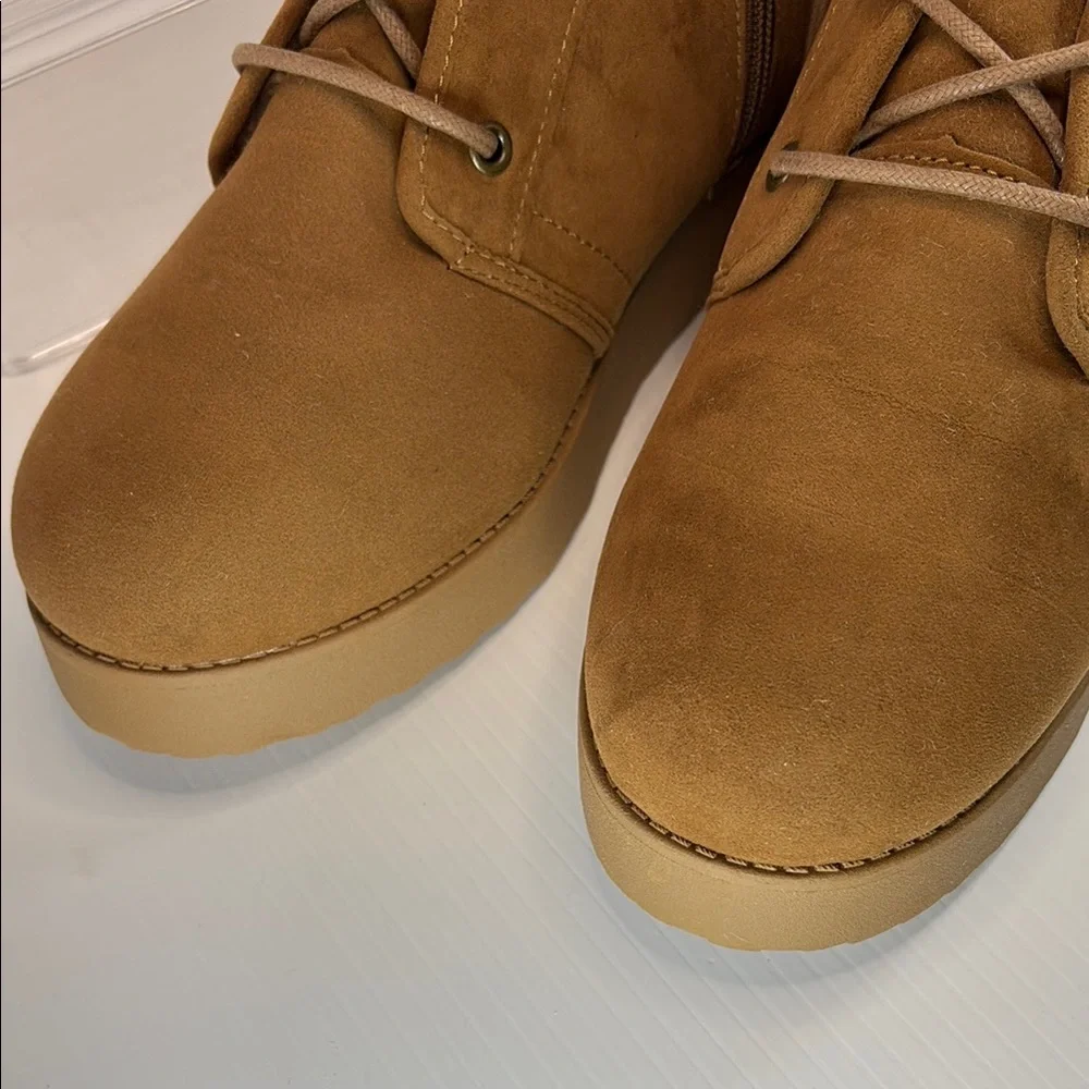 Brown Suede Ankle Boots POP size 11‎ chukka boots faux fur lined. 13