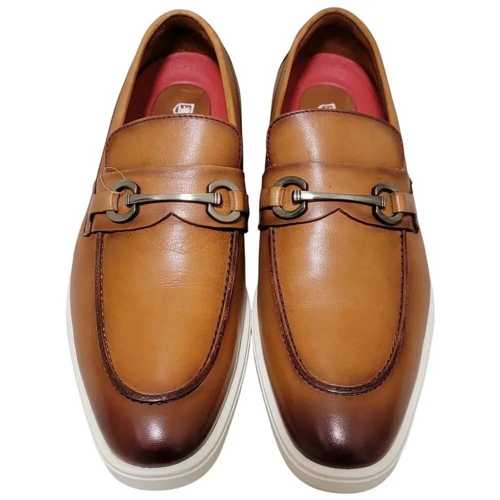 Stacy Adams Men Horsebit Slip On Loafer Samuel Size US 8M Tan Brown Leather