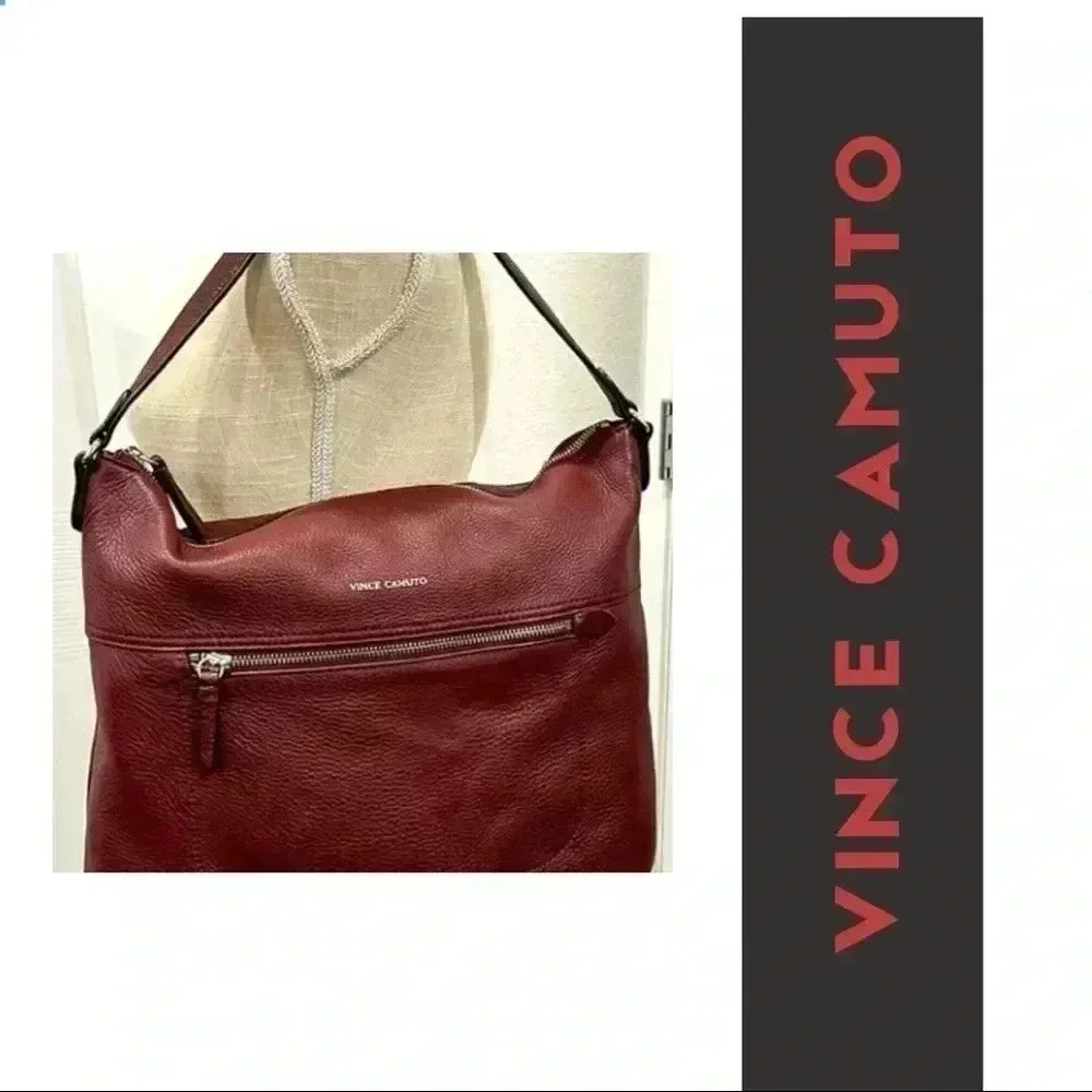 Vince Camuto Lux Hobo bag purse 100% leather, black cherry ❤️👜