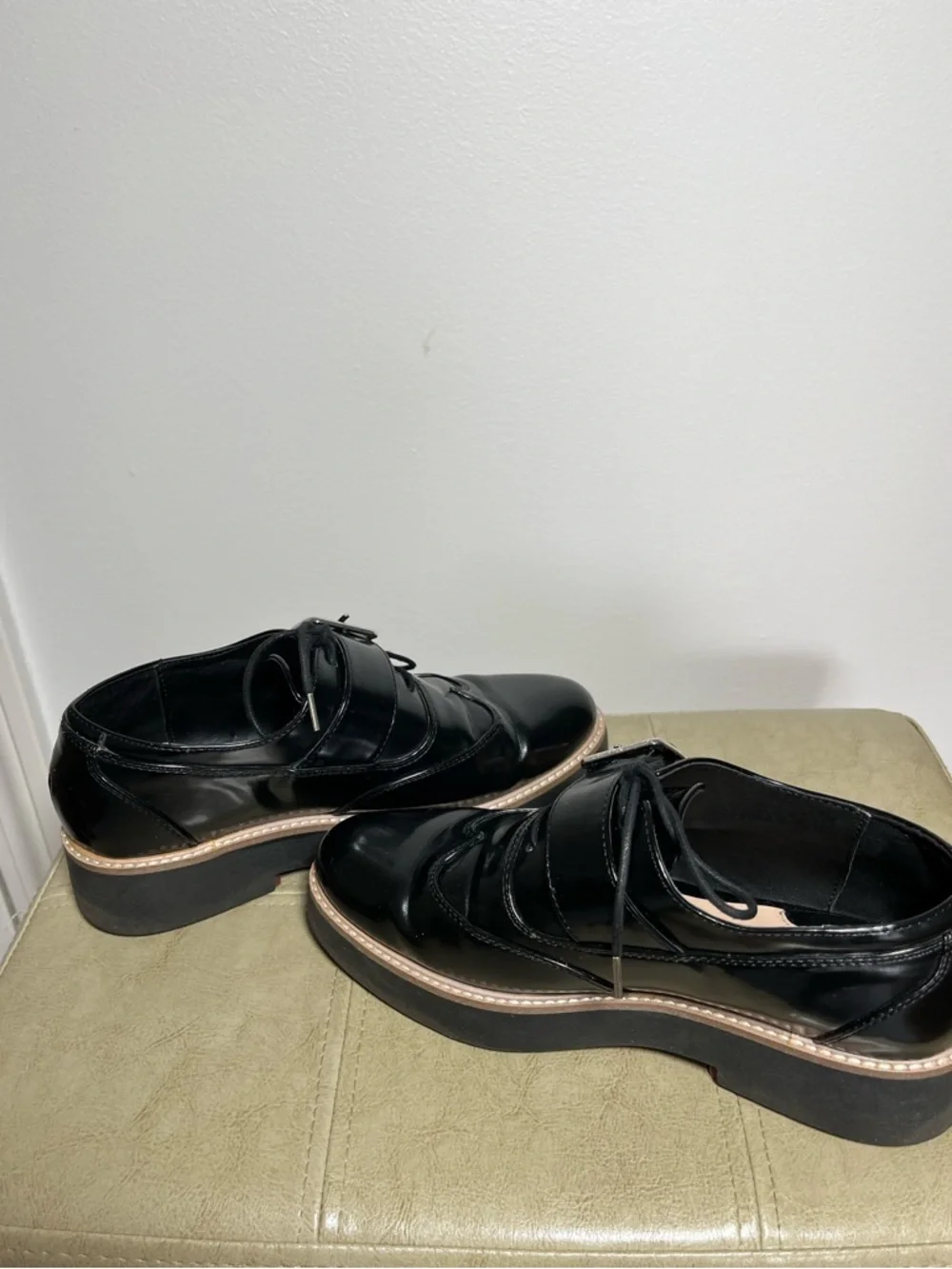 Zara Black Patten Leather Oxford Size 36