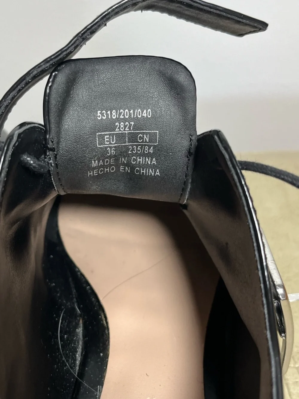 Zara Black Patten Leather Oxford Size 36